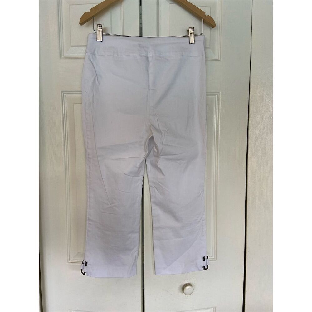 Women's White Capri Pants Size S Pull-On Straight Leg - Picture 5 of 5